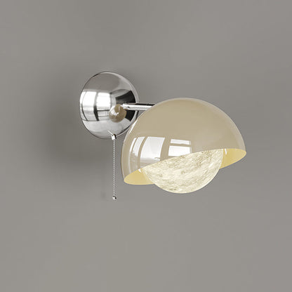 Dome Half Round Orb Iron PE Moon Shade LED Wall Sconce Lamp