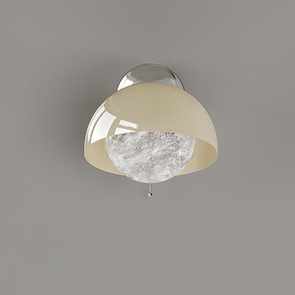 Dome Half Round Orb Iron PE Moon Shade LED Wall Sconce Lamp