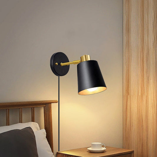 Industrial Round Cylinder Iron 1-Light Wall Sconce Lamp
