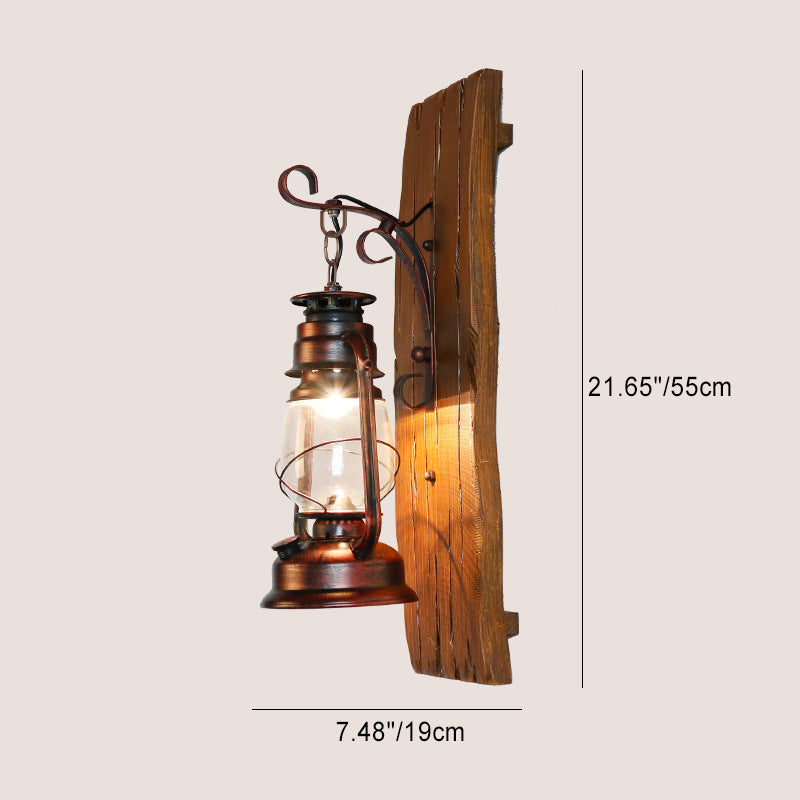 Rectangular Lamp Iron Glass Shade 1-Light Wall Sconce Lamp