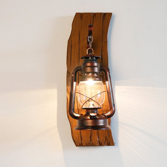 Rectangular Lamp Iron Glass Shade 1-Light Wall Sconce Lamp