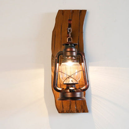 Rectangular Lamp Iron Glass Shade 1-Light Wall Sconce Lamp