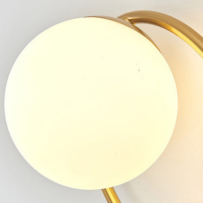 Circle Round Globe Iron Glass 1-Light Wall Sconce Lamp