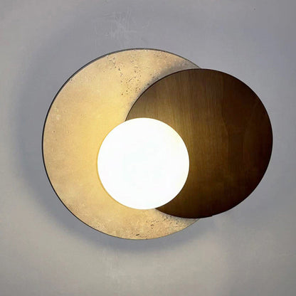 Japanese Solid Wood Glass Shade 1-Light Wall Sconce Lamp