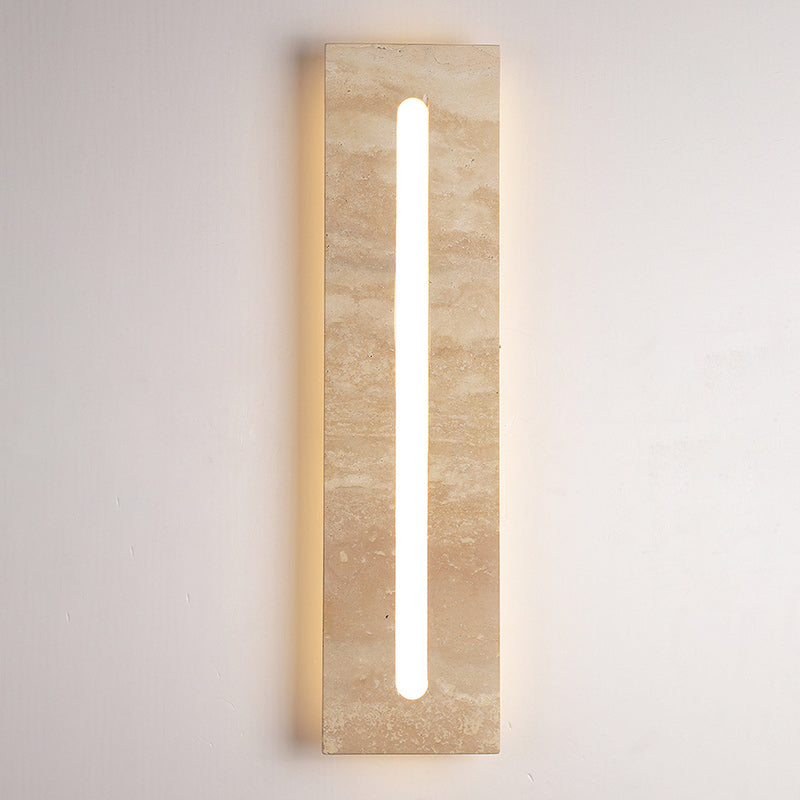 Outdoor Travertine Frame Acrylic Shade LED Wall Sconce Lamp