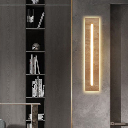 Outdoor Travertine Frame Acrylic Shade LED Wall Sconce Lamp
