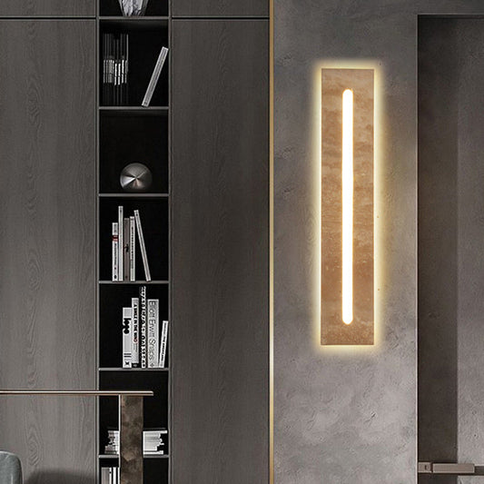 Outdoor Travertine Frame Acrylic Shade LED Wall Sconce Lamp
