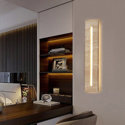 Outdoor Travertine Frame Acrylic Shade LED Wall Sconce Lamp
