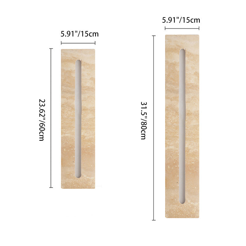 Outdoor Travertine Frame Acrylic Shade LED Wall Sconce Lamp