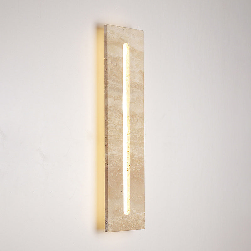Outdoor Travertine Frame Acrylic Shade LED Wall Sconce Lamp
