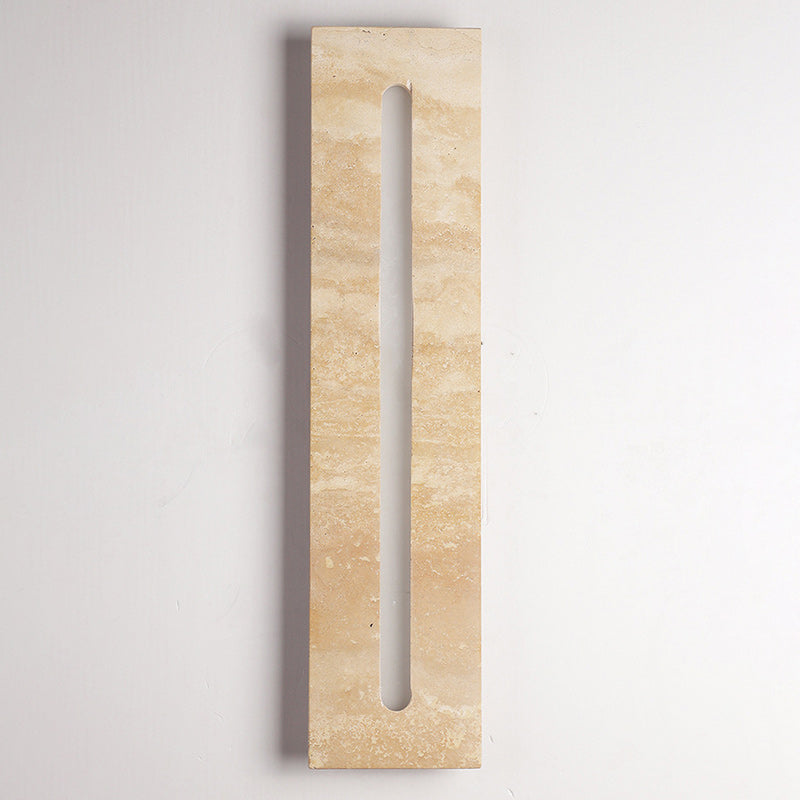 Outdoor Travertine Frame Acrylic Shade LED Wall Sconce Lamp