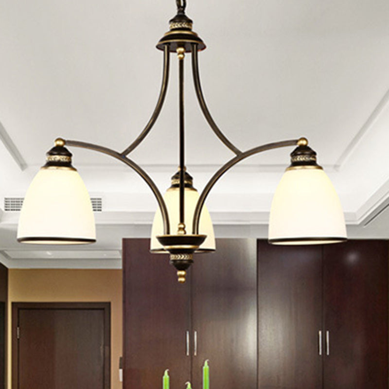 Branch Hardware Frame Glass Shade 3/6/8 Light Chandelier