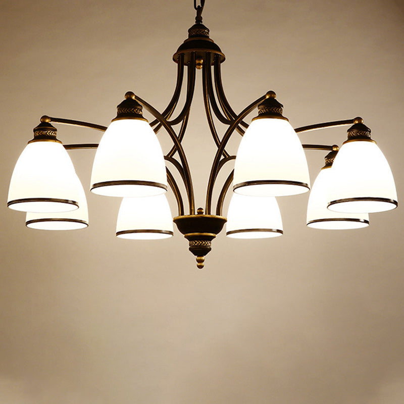 Branch Hardware Frame Glass Shade 3/6/8 Light Chandelier