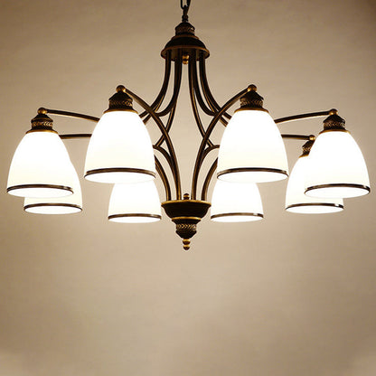 Branch Hardware Frame Glass Shade 3/6/8 Light Chandelier