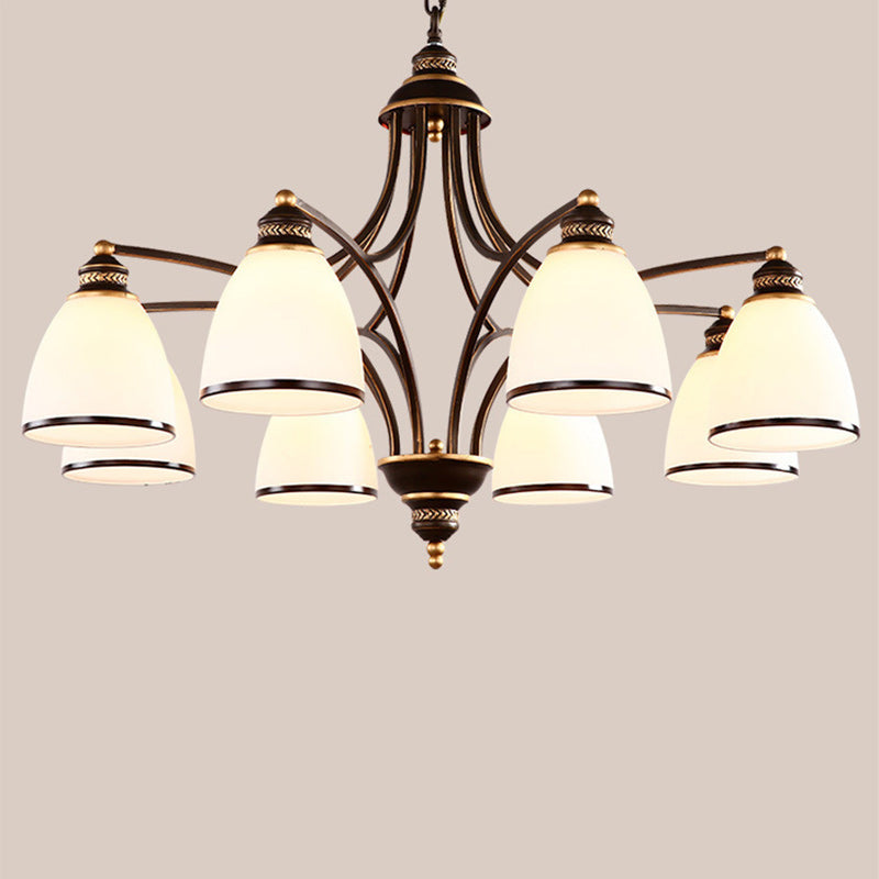 Branch Hardware Frame Glass Shade 3/6/8 Light Chandelier
