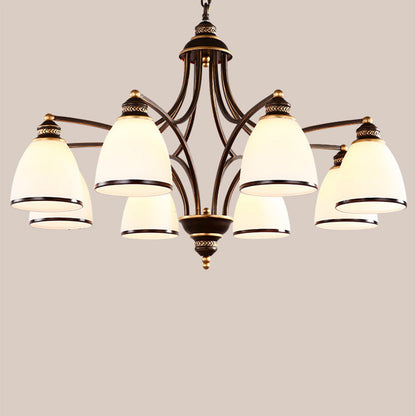 Branch Hardware Frame Glass Shade 3/6/8 Light Chandelier