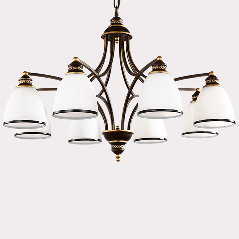 Branch Hardware Frame Glass Shade 3/6/8 Light Chandelier