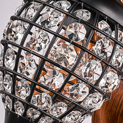 Deer Resin Frame Crystal Shade 1-Light Wall Sconce Lamp