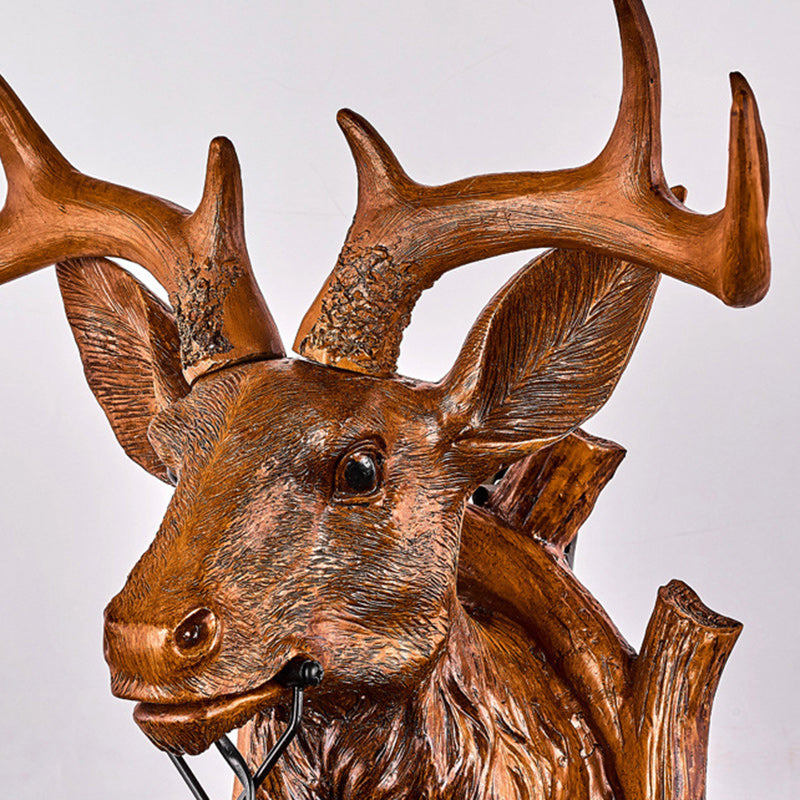 Deer Resin Frame Crystal Shade 1-Light Wall Sconce Lamp