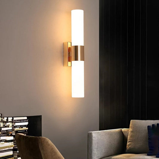 Nordic Cylinder Iron Acrylic 2-Light Wall Sconce Lamp
