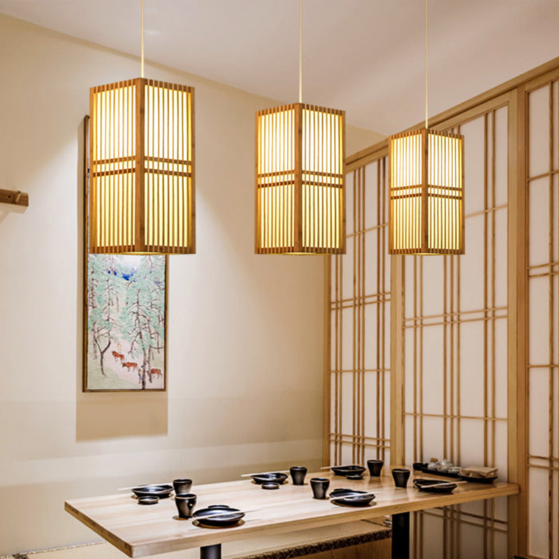 Traditional Japanese Bamboo Pendant Light