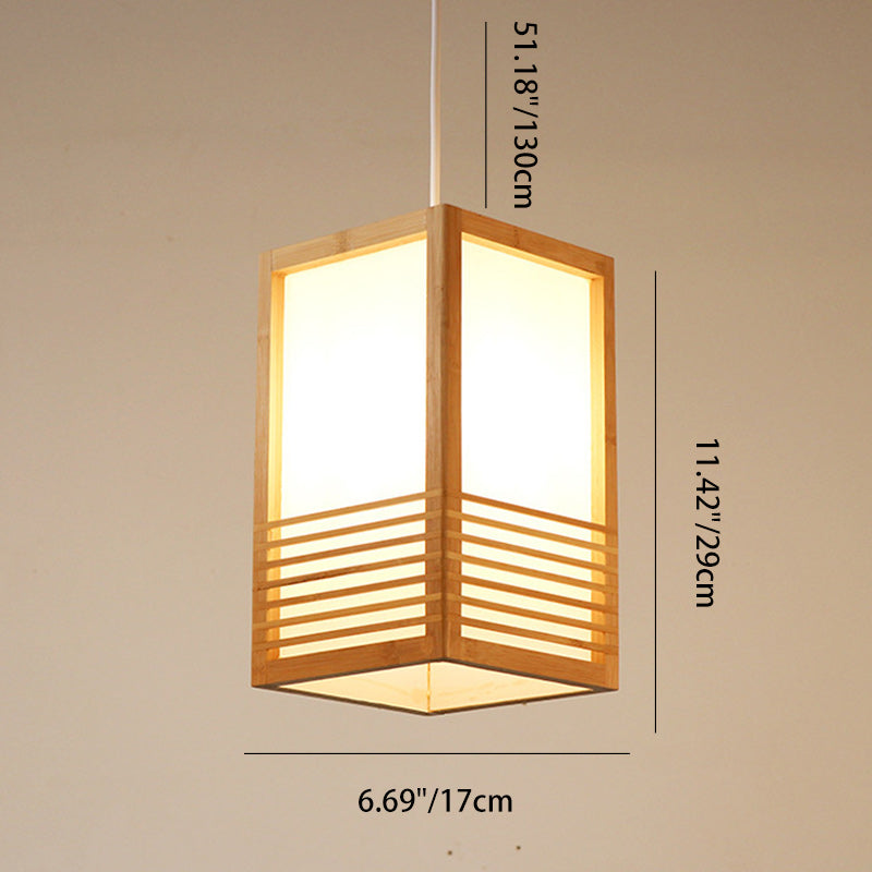 Traditional Japanese Bamboo Pendant Light