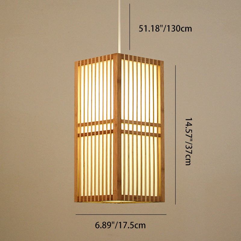 Traditional Japanese Bamboo Pendant Light