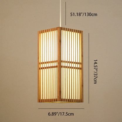 Traditional Japanese Bamboo Pendant Light