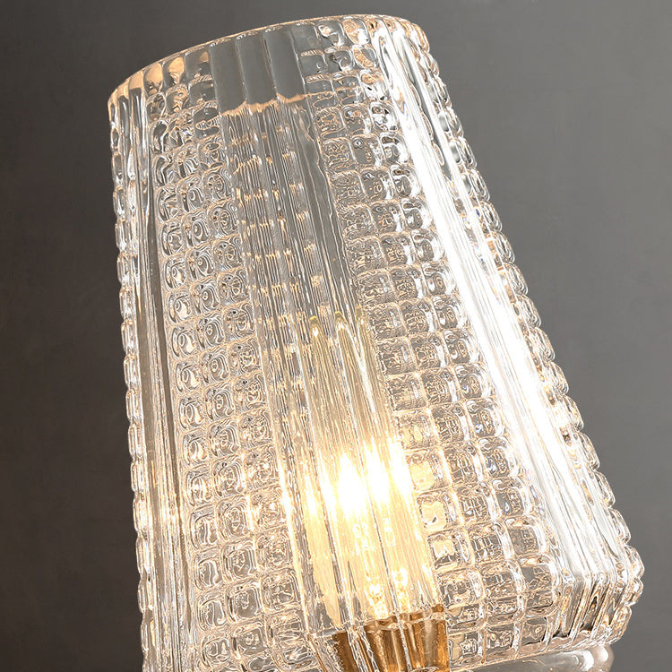 Cylinder Brass Frame Glass Shade 1-Light Wall Sconce Lamp