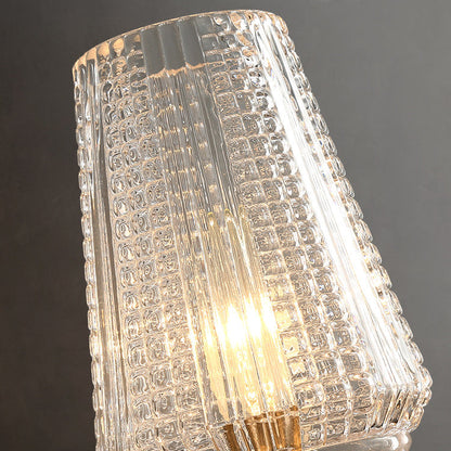 Cylinder Brass Frame Glass Shade 1-Light Wall Sconce Lamp