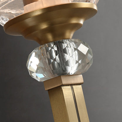 Cylinder Brass Frame Glass Shade 1-Light Wall Sconce Lamp