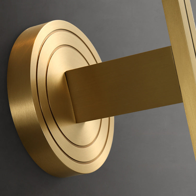 Cylinder Brass Frame Glass Shade 1-Light Wall Sconce Lamp