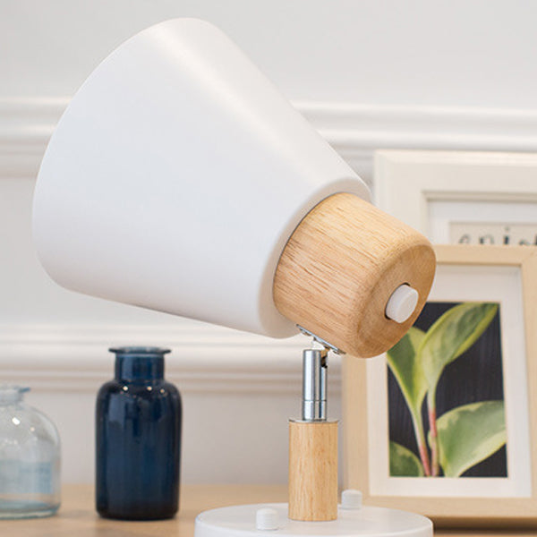 Round Horn Shape Wooden Iron 1-Light Wall Sconce Lamp