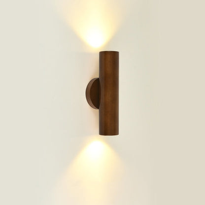 Cylinder Wood Grain Rubberwood LED Wall Sconce Lamp