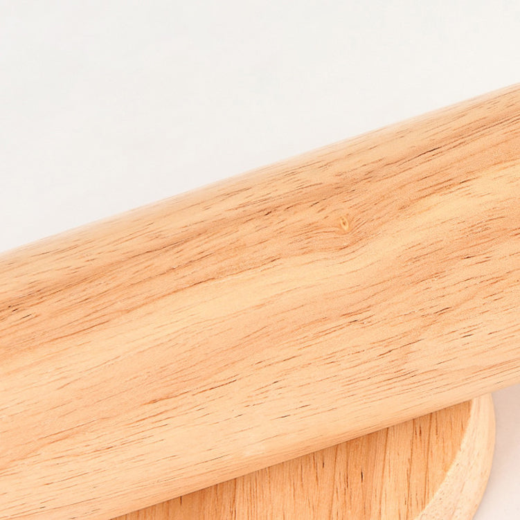 Cylinder Wood Grain Rubberwood LED Wall Sconce Lamp