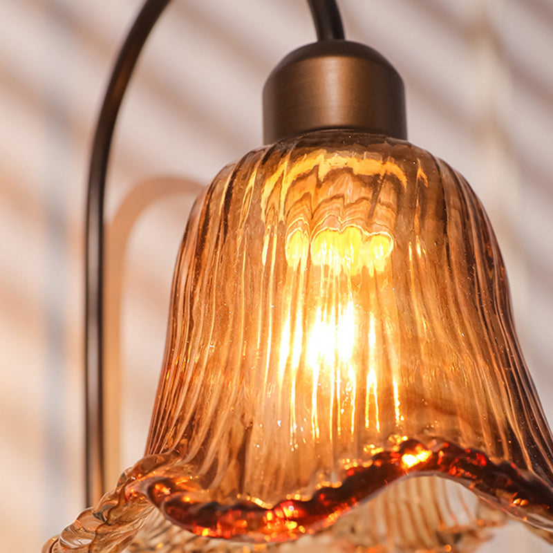 French Resin Glass Petal-Shaped 1-Light Wall Sconce Lamp