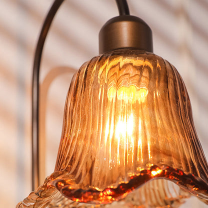 French Resin Glass Petal-Shaped 1-Light Wall Sconce Lamp