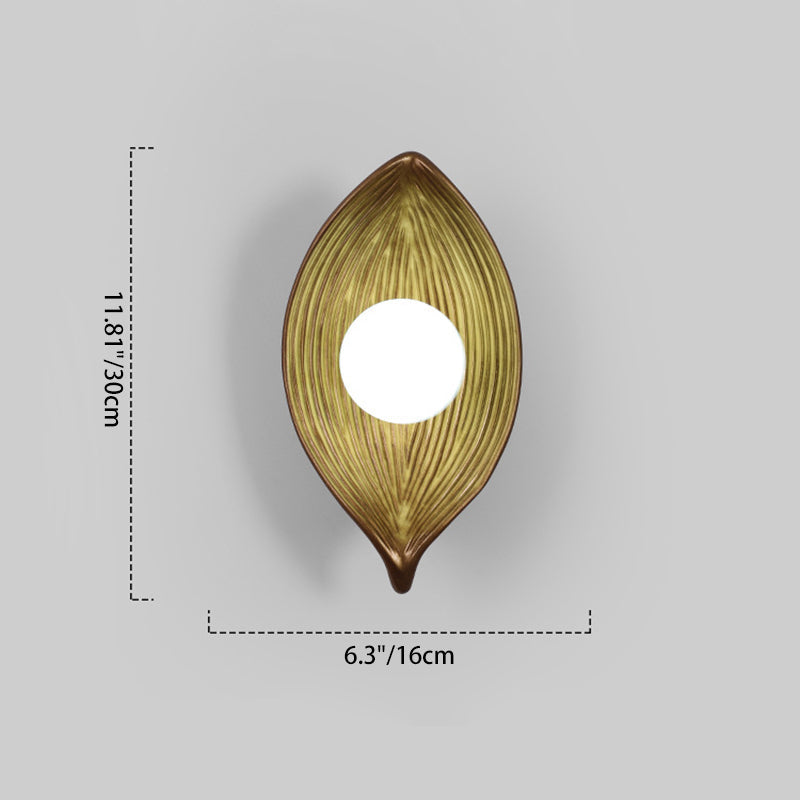 Japanese Rotomolding Leaf-Shaped 1-Light Wall Sconce Lamp
