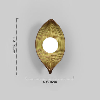 Japanese Rotomolding Leaf-Shaped 1-Light Wall Sconce Lamp