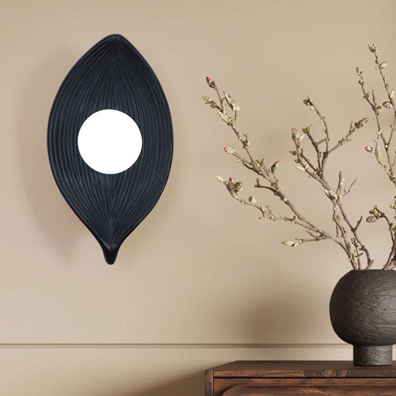 Japanese Rotomolding Leaf-Shaped 1-Light Wall Sconce Lamp