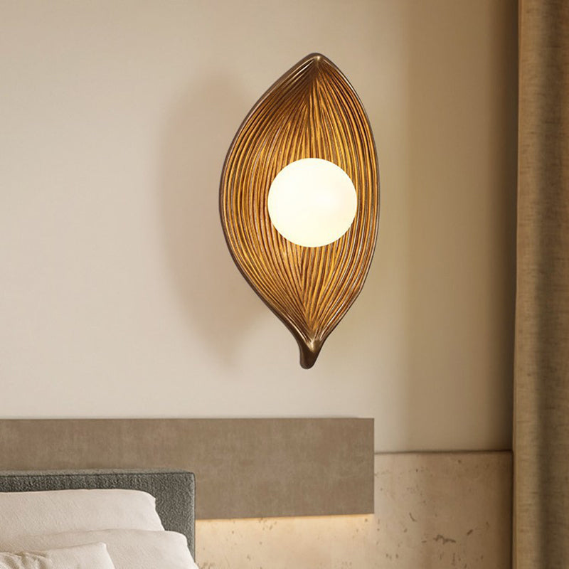 Japanese Rotomolding Leaf-Shaped 1-Light Wall Sconce Lamp