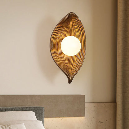 Japanese Rotomolding Leaf-Shaped 1-Light Wall Sconce Lamp