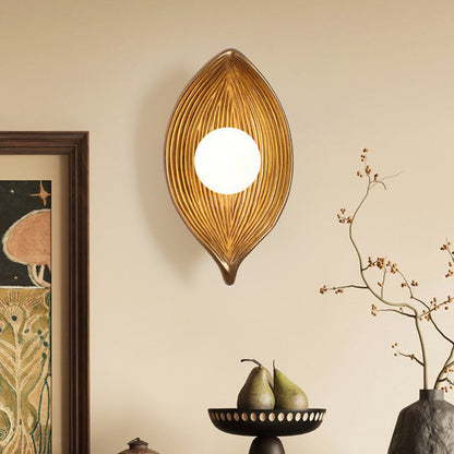 Japanese Rotomolding Leaf-Shaped 1-Light Wall Sconce Lamp