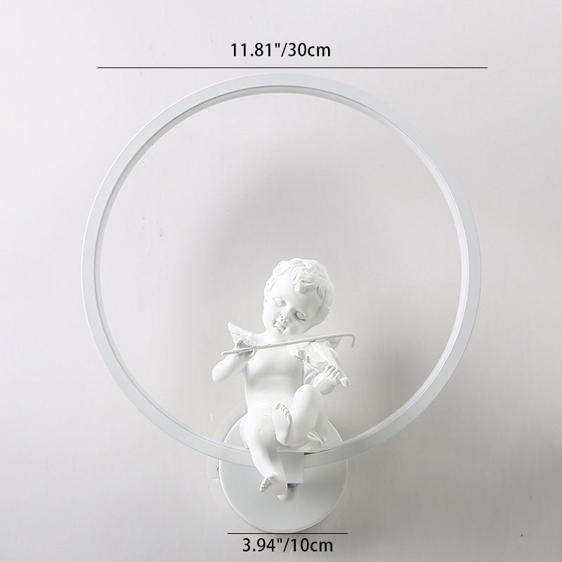 Contemporary Creative Round Plastic LED Wall Sconce Lamp