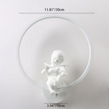 Contemporary Creative Round Plastic LED Wall Sconce Lamp