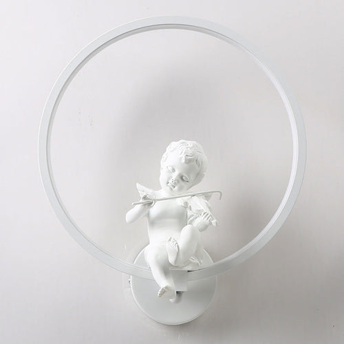 Contemporary Creative Round Plastic LED Wall Sconce Lamp