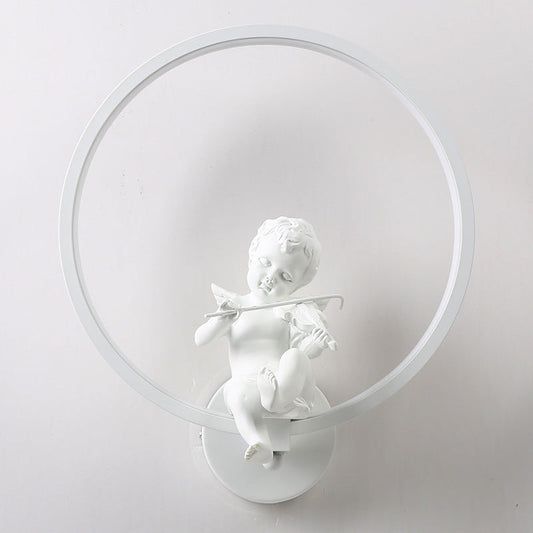 Contemporary Creative Round Plastic LED Wall Sconce Lamp