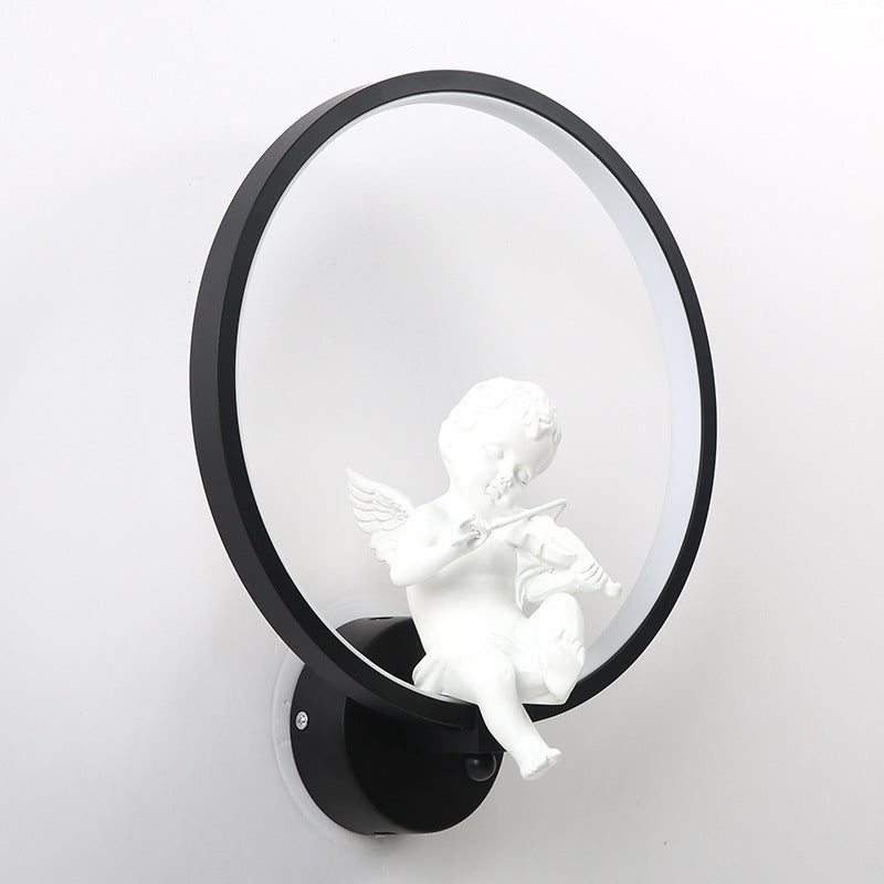 Contemporary Creative Round Plastic LED Wall Sconce Lamp