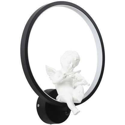 Contemporary Creative Round Plastic LED Wall Sconce Lamp