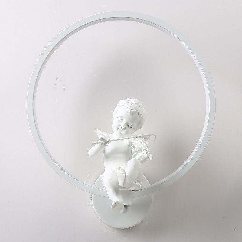Contemporary Creative Round Plastic LED Wall Sconce Lamp